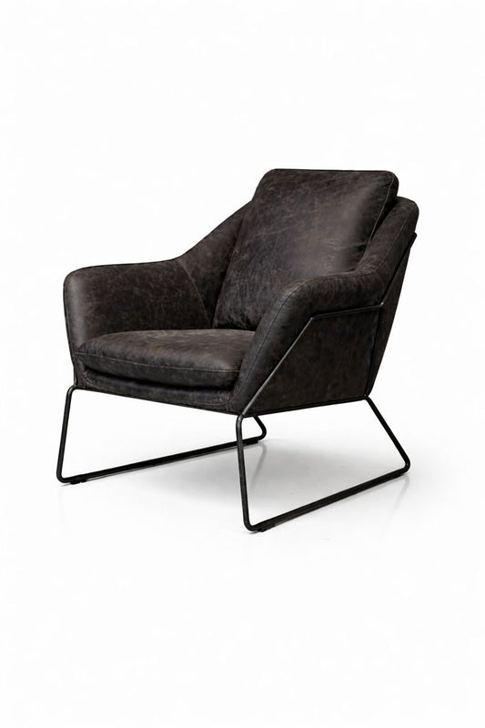 HLHF Isabella Accent Chair - Ebony Leather Accent Chairs, Living Furniture Store Burlington Ontario Near Me 