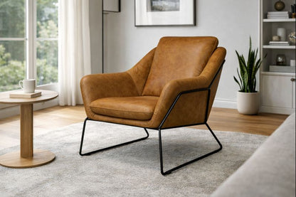 HLHF Isabella Accent Chair - Whiskey Leather Accent Chairs, Living Furniture Store Burlington Ontario Near Me 