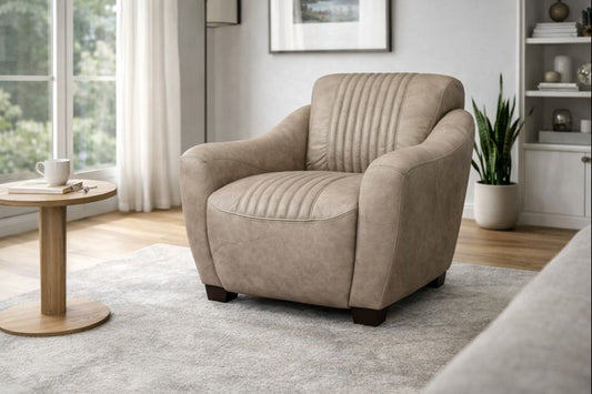 HLHF Cigar Leather Club Chair - Greystone & Palomino Accent Chairs, Living Furniture Store Burlington Ontario Near Me 