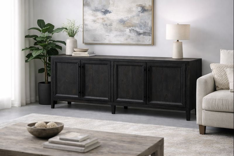 HLHF Colony 4 Door Console - Black & White New Arrivals, Occasional, Sideboards & Buffets Furniture Store Burlington Ontario Near Me 