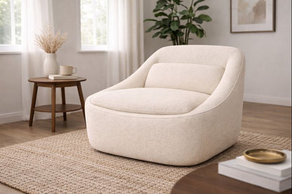 HLHF Amara Pearl Boucle Swivel Chair Accent Chairs, New Arrivals Furniture Store Burlington Ontario Near Me 