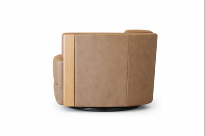 HLHF York Sand Leather Swivel Accent Chair Accent Chairs Furniture Store Burlington Ontario Near Me 