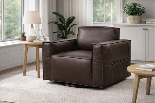 HLHF W1372 Leather Swivel Chair - Oslo Mountain Accent Chairs, Living, New Arrivals Furniture Store Burlington Ontario Near Me 