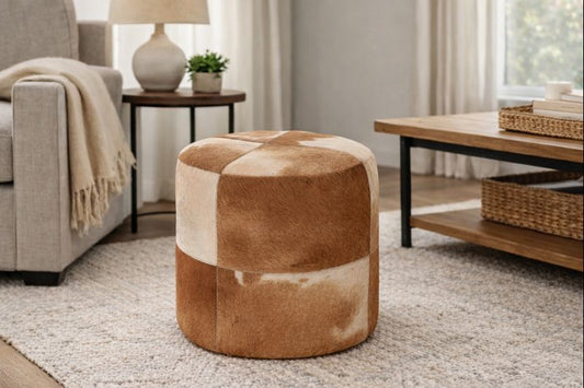 HLHF Natural Cowhide Ottoman Accessories, Living Furniture Store Burlington Ontario Near Me 