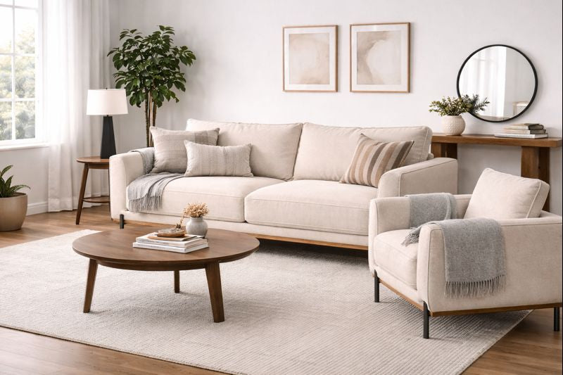 HLHF Mellow Ivory Fabric Sofa Living Furniture Store Burlington Ontario Near Me 