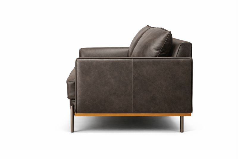 5607-3(2A) Charcoal Leather Sofa Burlington K Home Sofa – HLHF