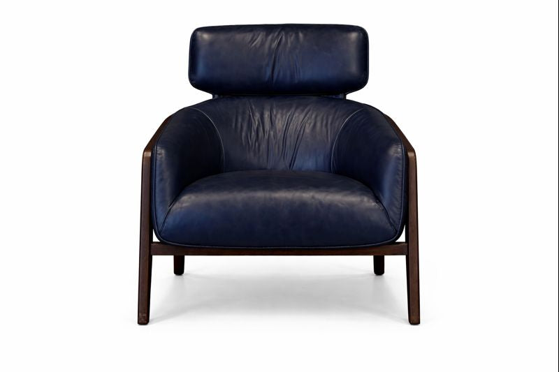 A993-1(2A) Leather Accent Chair - Navy Burlington K Home – HLHF