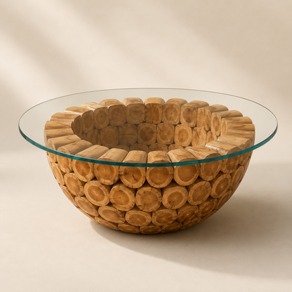 HLHF Teak Segment Coffee Table Coffee Table, Living, New Arrivals, Occasional Furniture Store Burlington Ontario Near Me 