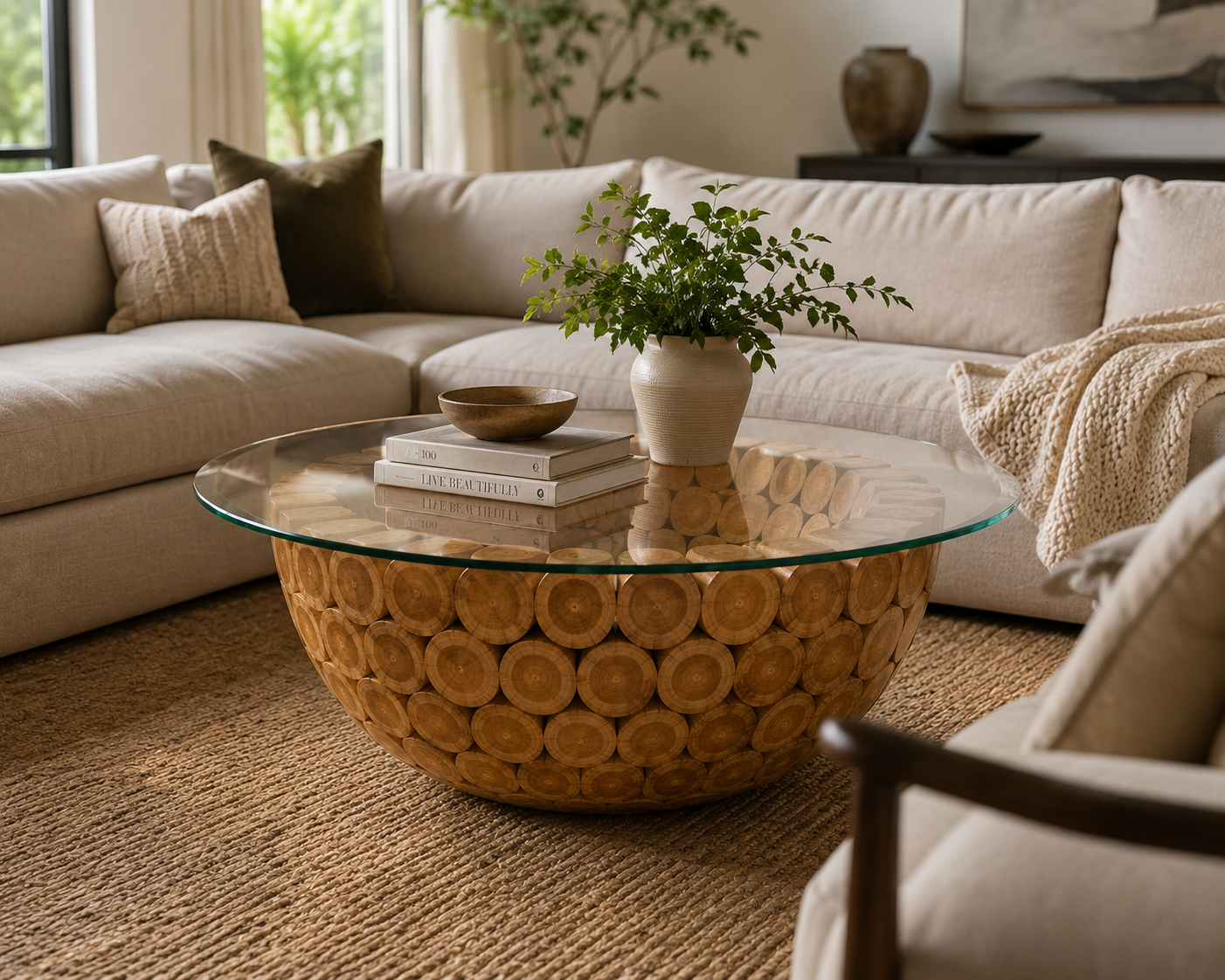 HLHF Teak Segment Coffee Table Coffee Table, Living, New Arrivals, Occasional Furniture Store Burlington Ontario Near Me 