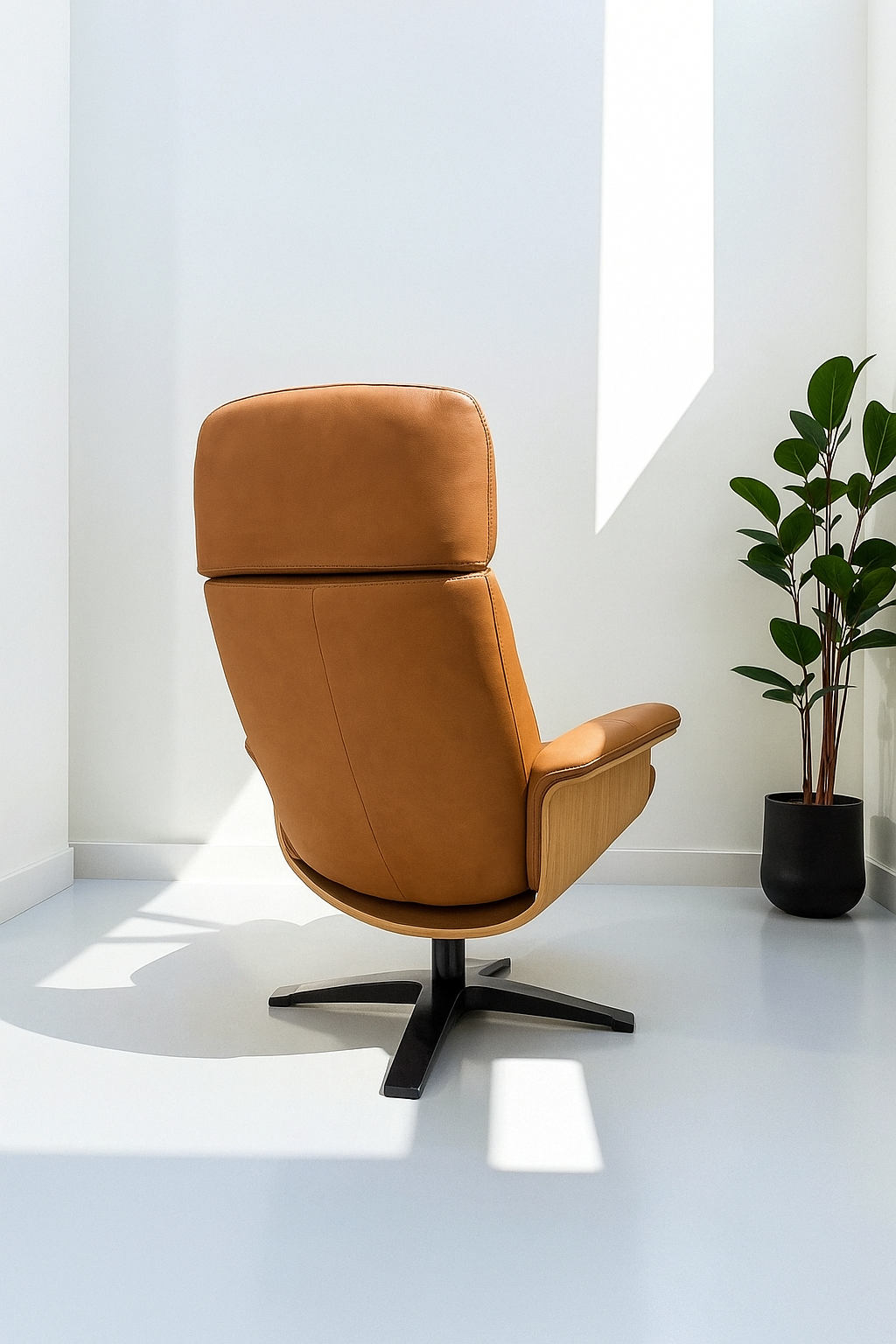 HLHF Vault Leather Lounge Accent Chair & Ottoman Accent Chairs Furniture Store Burlington Ontario Near Me 