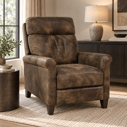 HLHF Bonanza Dark Brown Electric Motion Recliner - Floor Model Accent Chairs, Living, Sale Furniture Store Burlington Ontario Near Me 