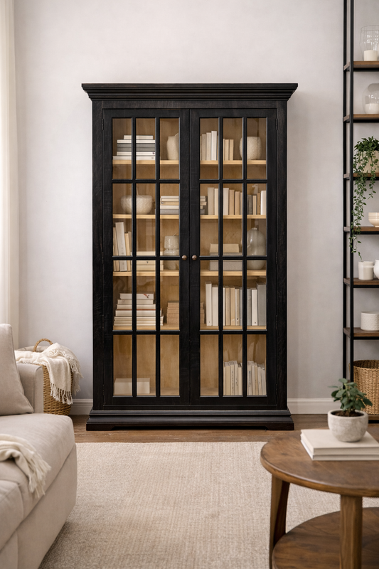 HLHF Baker Large Rustic Bookcase - Antique Black New Arrivals, Occasional, Office Furniture Store Burlington Ontario Near Me 