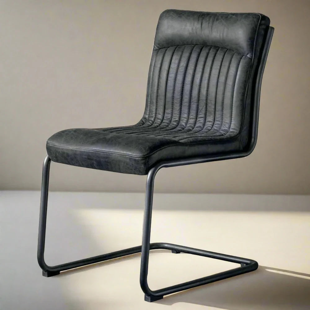 HLHF Monaco Leather Dining Chair - Whiskey & Ebony Dining Furniture Store Burlington Ontario Near Me 