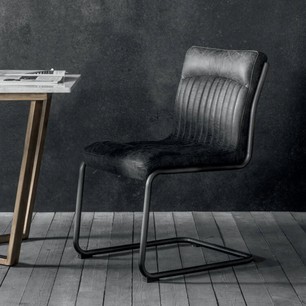 HLHF Monaco Leather Dining Chair - Whiskey & Ebony Dining Furniture Store Burlington Ontario Near Me 