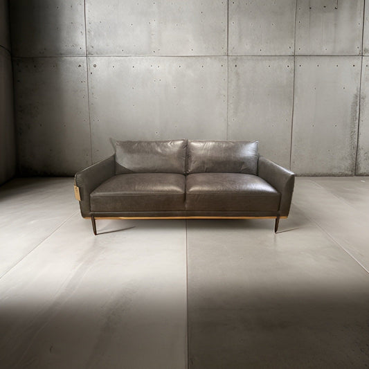 HLHF 5607-3(2A) Leather Sofa - Charcoal Living Furniture Store Burlington Ontario Near Me 