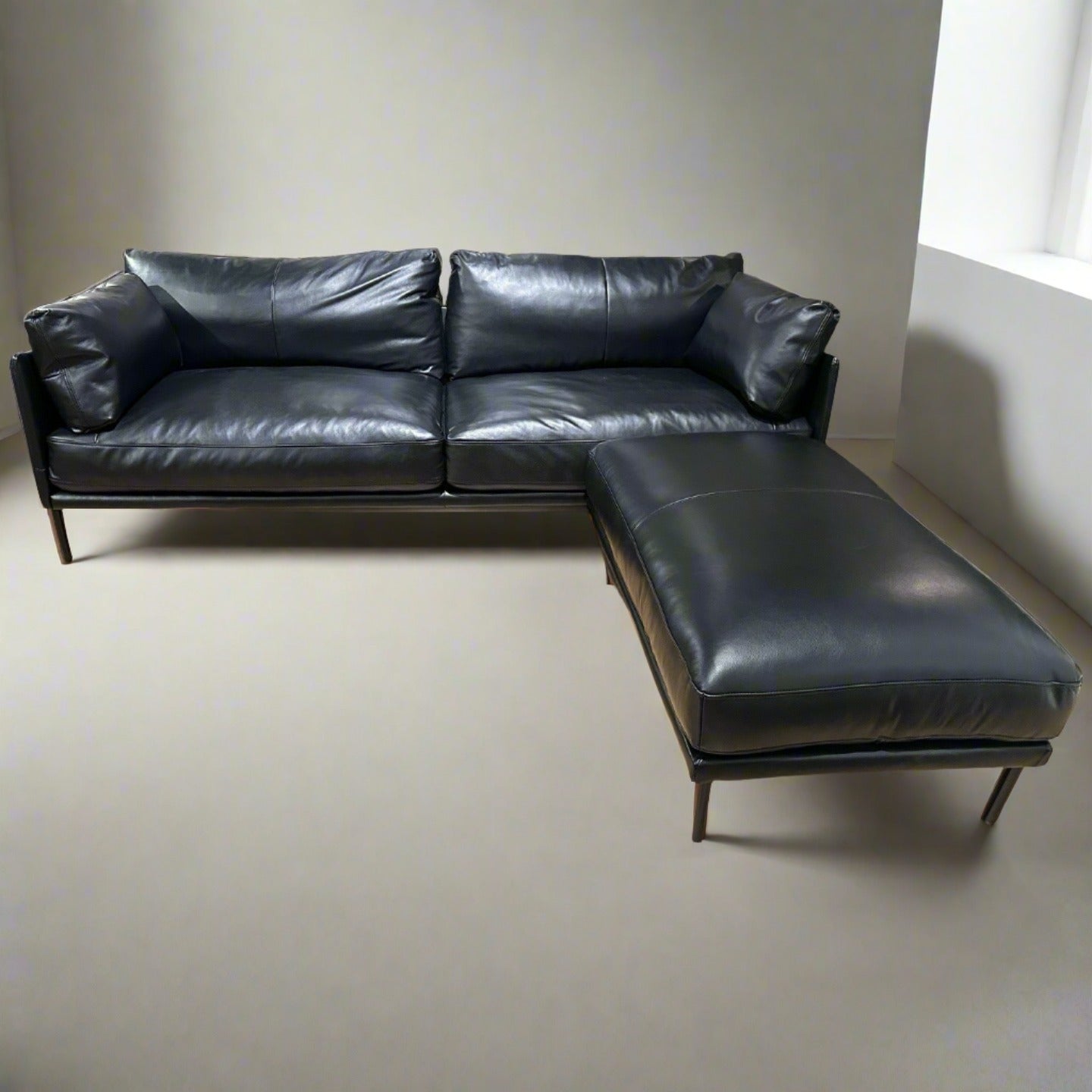 HLHF Novel Sofa and Ottoman - Black Living Furniture Store Burlington Ontario Near Me 