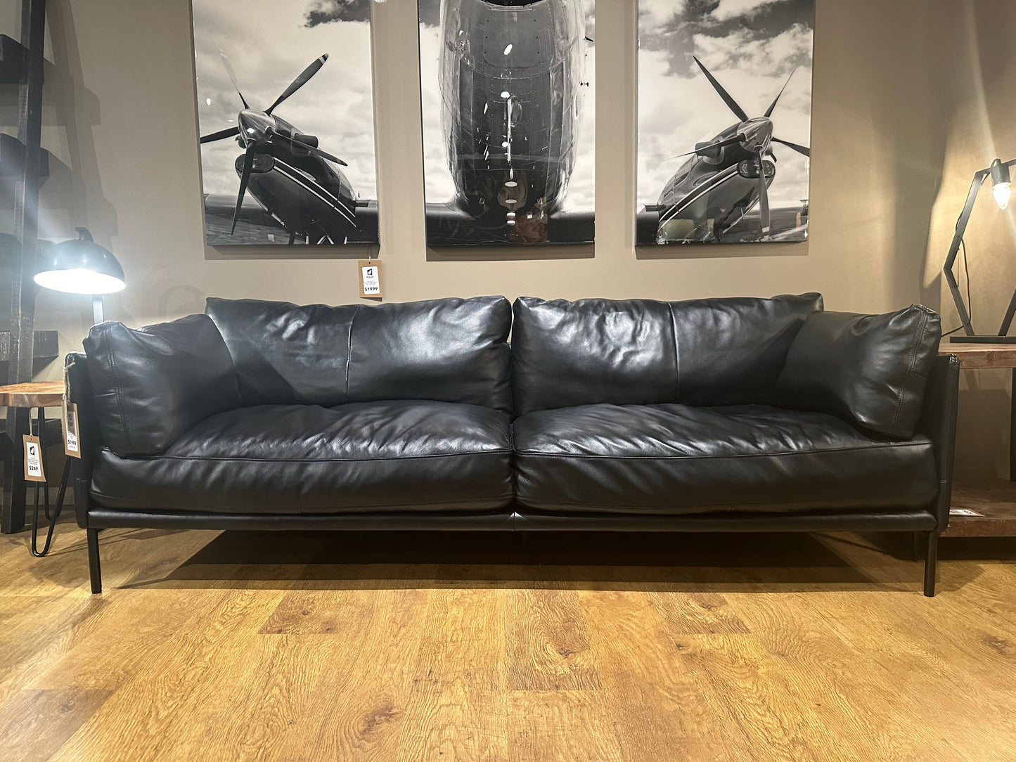 HLHF Novel Sofa and Ottoman - Black Living Furniture Store Burlington Ontario Near Me 