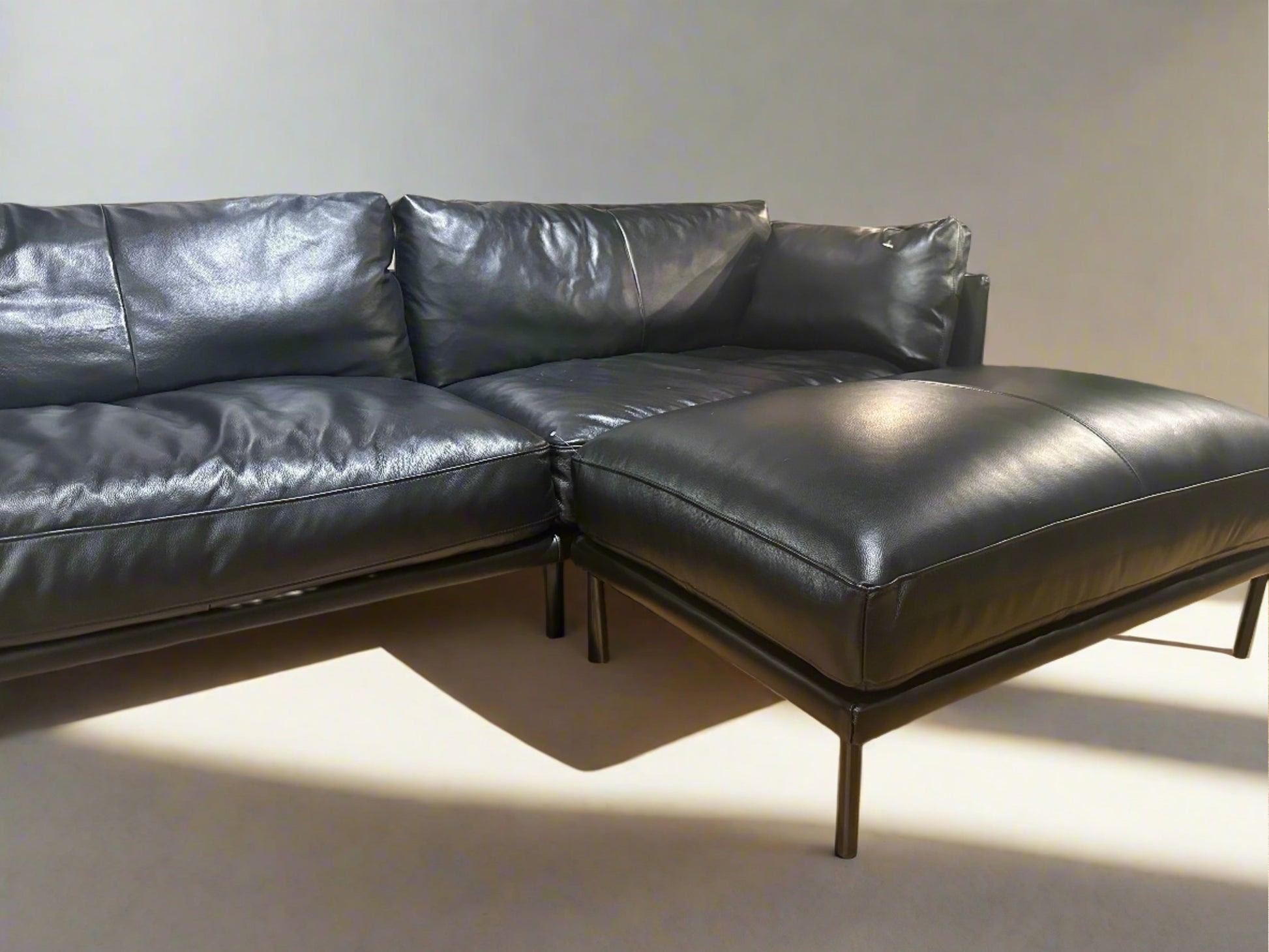 HLHF Novel Sofa and Ottoman - Black Living Furniture Store Burlington Ontario Near Me 