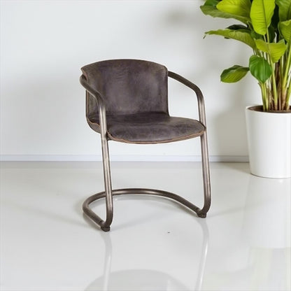 HLHF Normandy Leather Dining Chair - Ebony & Whiskey Dining Furniture Store Burlington Ontario Near Me 