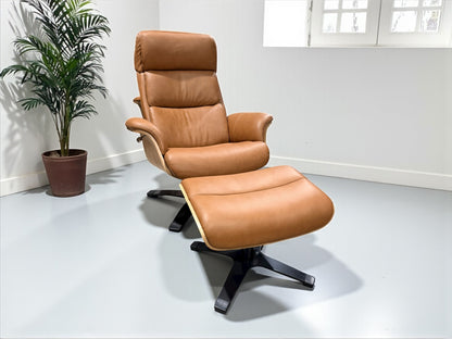 HLHF Vault Leather Lounge Accent Chair & Ottoman Accent Chairs Furniture Store Burlington Ontario Near Me 