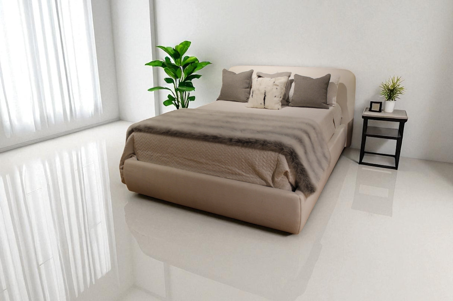 HLHF California Upholstered Bed Bedroom Furniture Store Burlington Ontario Near Me 
