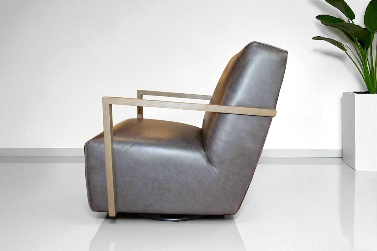 HLHF Detour Leather Glider Accent Chair - 4 Leather Options Accent Chairs Furniture Store Burlington Ontario Near Me 