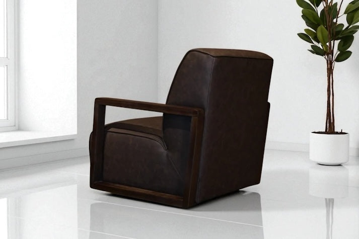 HLHF A997 Turner Coated Fabric Swivel Chair - Brown Accent Chairs, Living Furniture Store Burlington Ontario Near Me 