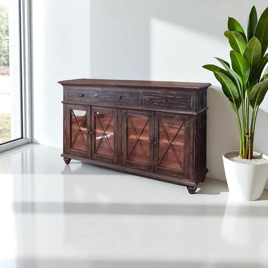 HLHF Vintage Black Buffet Dining Furniture Store Burlington Ontario Near Me 