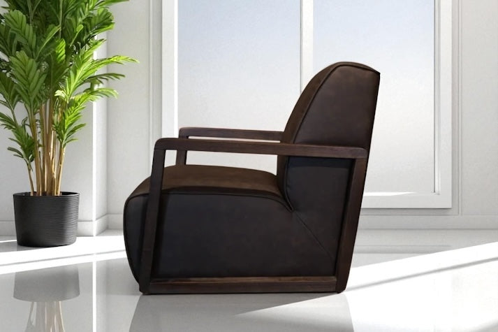 HLHF A997 Turner Coated Fabric Swivel Chair - Brown Accent Chairs, Living Furniture Store Burlington Ontario Near Me 