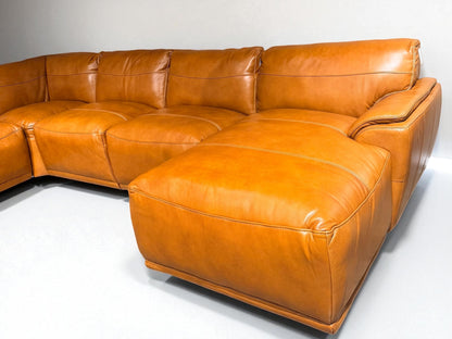 HLHF Berlin Saddle Leather Sectional Living, New Arrivals Furniture Store Burlington Ontario Near Me 