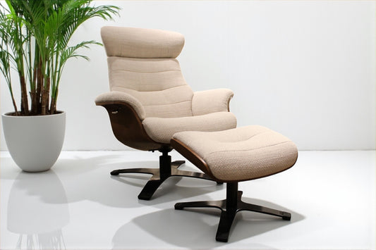 HLHF A928 Arch Lounge Accent Chair & Ottoman - Cream Accent Chairs Furniture Store Burlington Ontario Near Me 