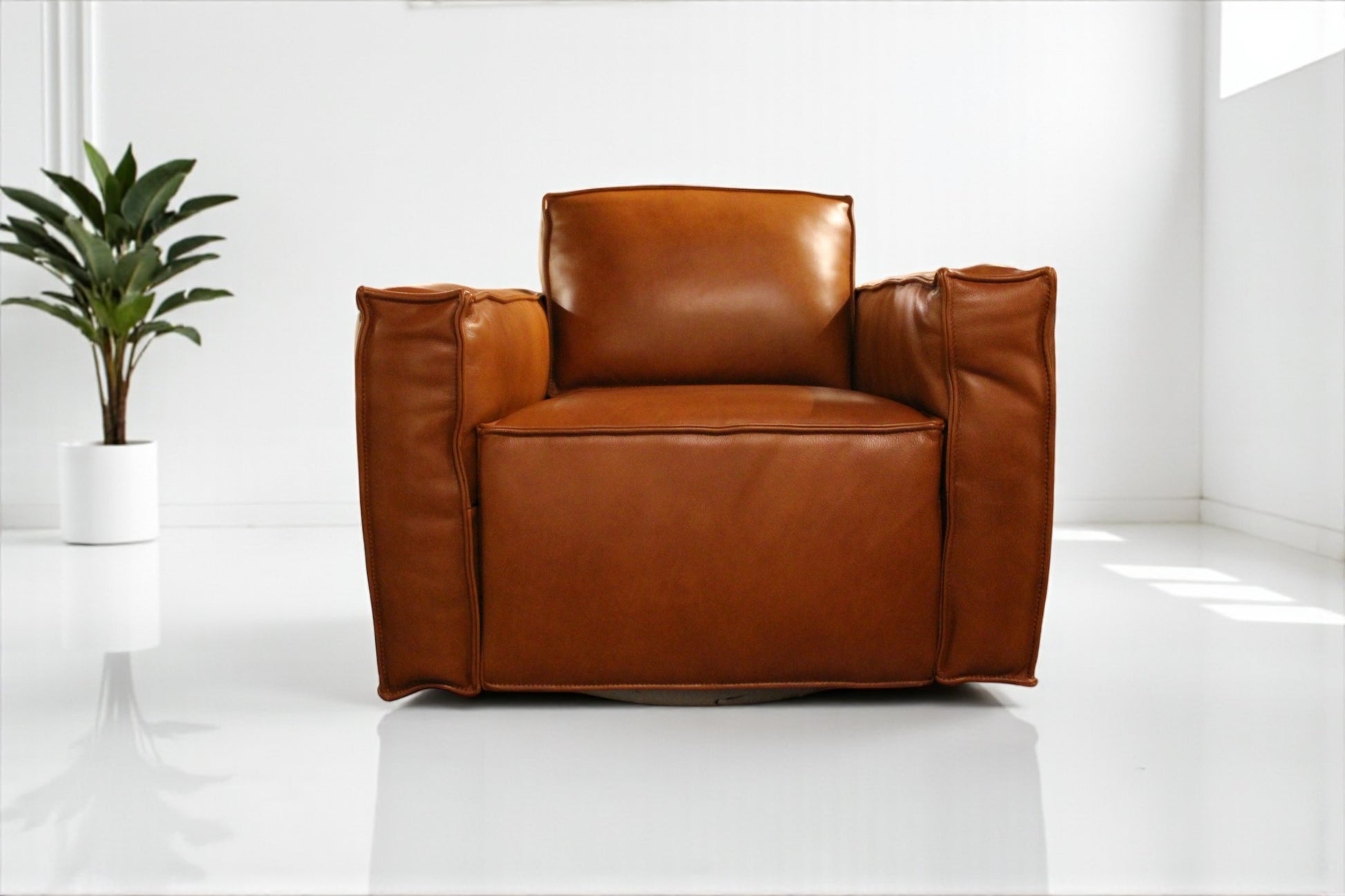 HLHF W1372 Leather Swivel Chair - 3 Colours Accent Chairs, Living Furniture Store Burlington Ontario Near Me 
