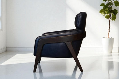 HLHF A993 Bend Leather Accent Chair - Navy Accent Chairs, Living Furniture Store Burlington Ontario Near Me 