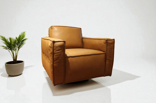 HLHF W1372 Leather Swivel Chair - 3 Colours Accent Chairs, Living Furniture Store Burlington Ontario Near Me 