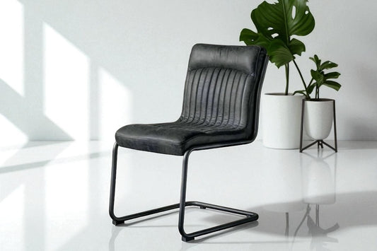 HLHF Monaco Leather Dining Chair - Whiskey & Ebony Dining Furniture Store Burlington Ontario Near Me 