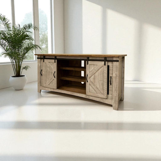 HLHF Pueblo Grey TV Stand - 60"/70"/80" Living, TV Stands Furniture Store Burlington Ontario Near Me 