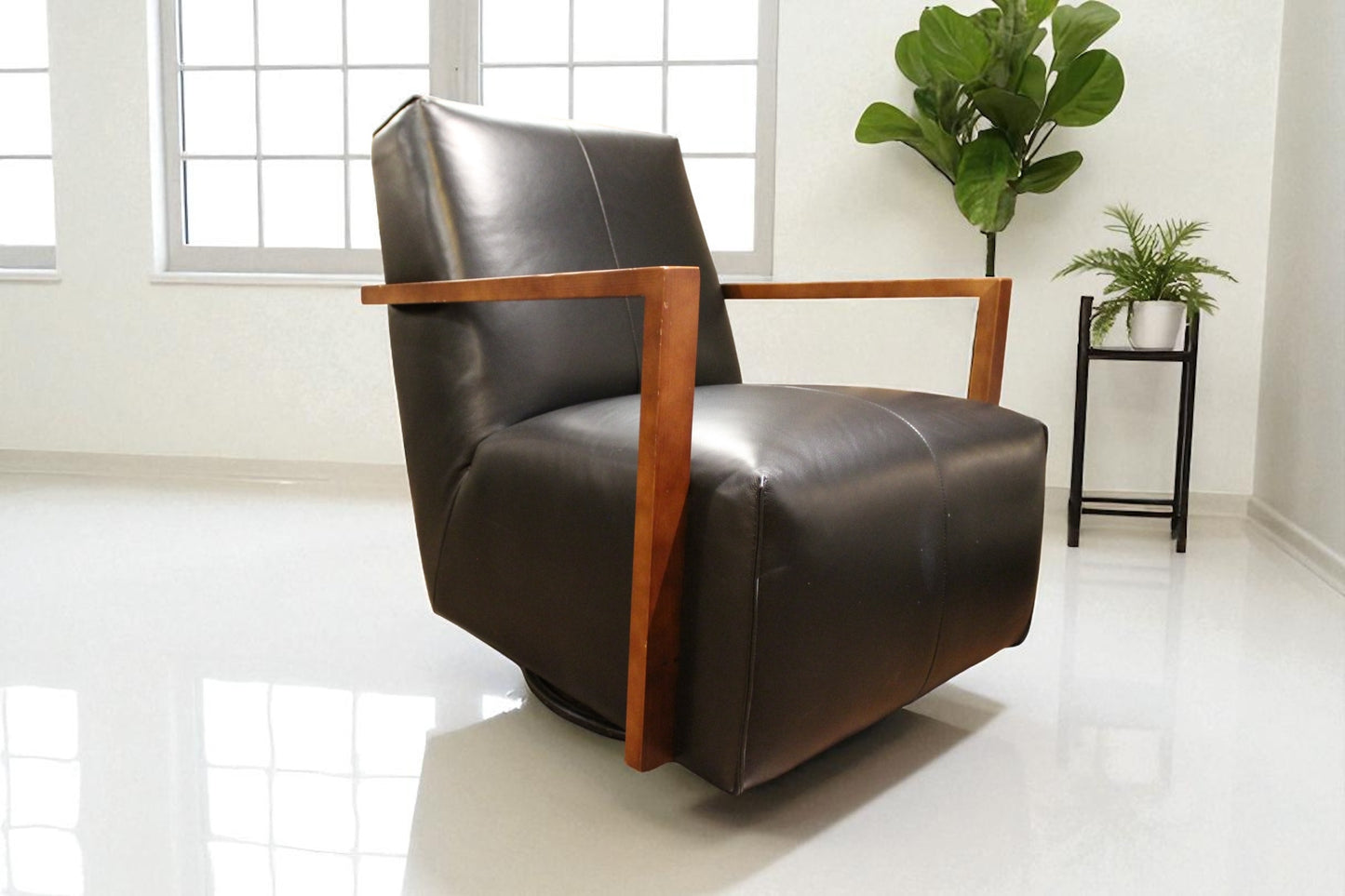 HLHF Detour Leather Glider Accent Chair - 4 Leather Options Accent Chairs Furniture Store Burlington Ontario Near Me 