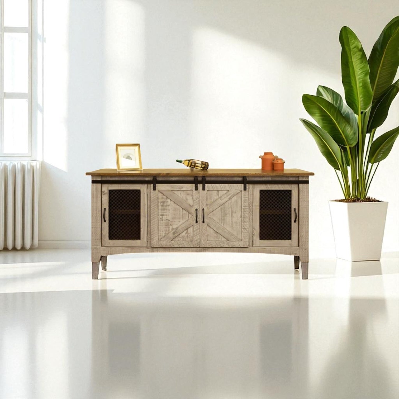 HLHF Pueblo Grey TV Stand - 60"/70"/80" Living, TV Stands Furniture Store Burlington Ontario Near Me 