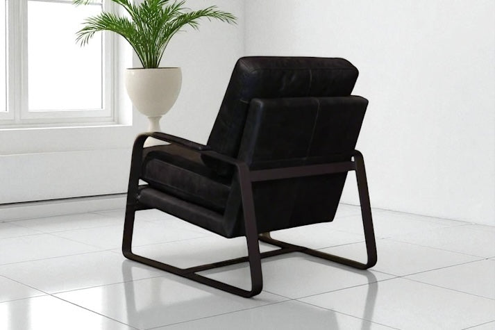 HLHF A1061 Tinny Leather Accent Chair - Charcoal Accent Chairs, Living Furniture Store Burlington Ontario Near Me 