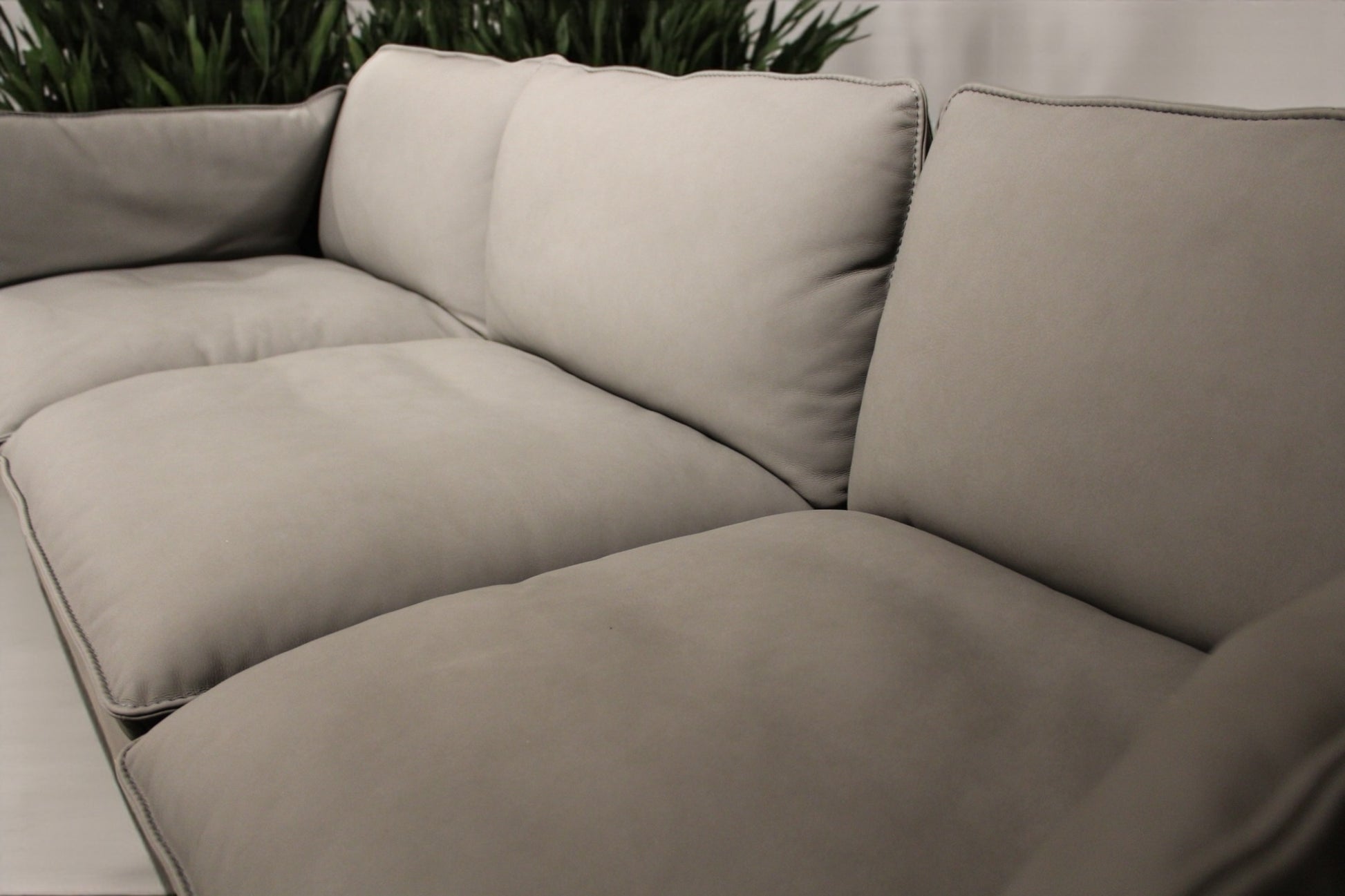 HLHF Istanbul Grey Leather Sofa Living Furniture Store Burlington Ontario Near Me 