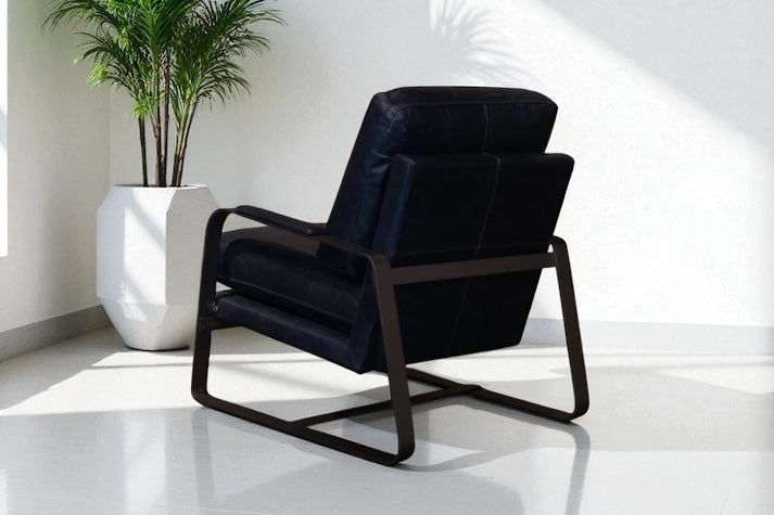 HLHF A1061 Tinny Leather Accent Chair - Navy Accent Chairs, Living Furniture Store Burlington Ontario Near Me 