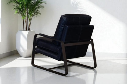 HLHF A1061 Tinny Leather Accent Chair - Navy Accent Chairs, Living Furniture Store Burlington Ontario Near Me 