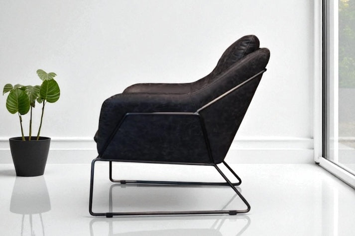 HLHF Isabella Accent Chair - Ebony Leather Accent Chairs, Living Furniture Store Burlington Ontario Near Me 