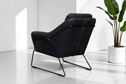 HLHF Isabella Accent Chair - Ebony Leather Accent Chairs, Living Furniture Store Burlington Ontario Near Me 