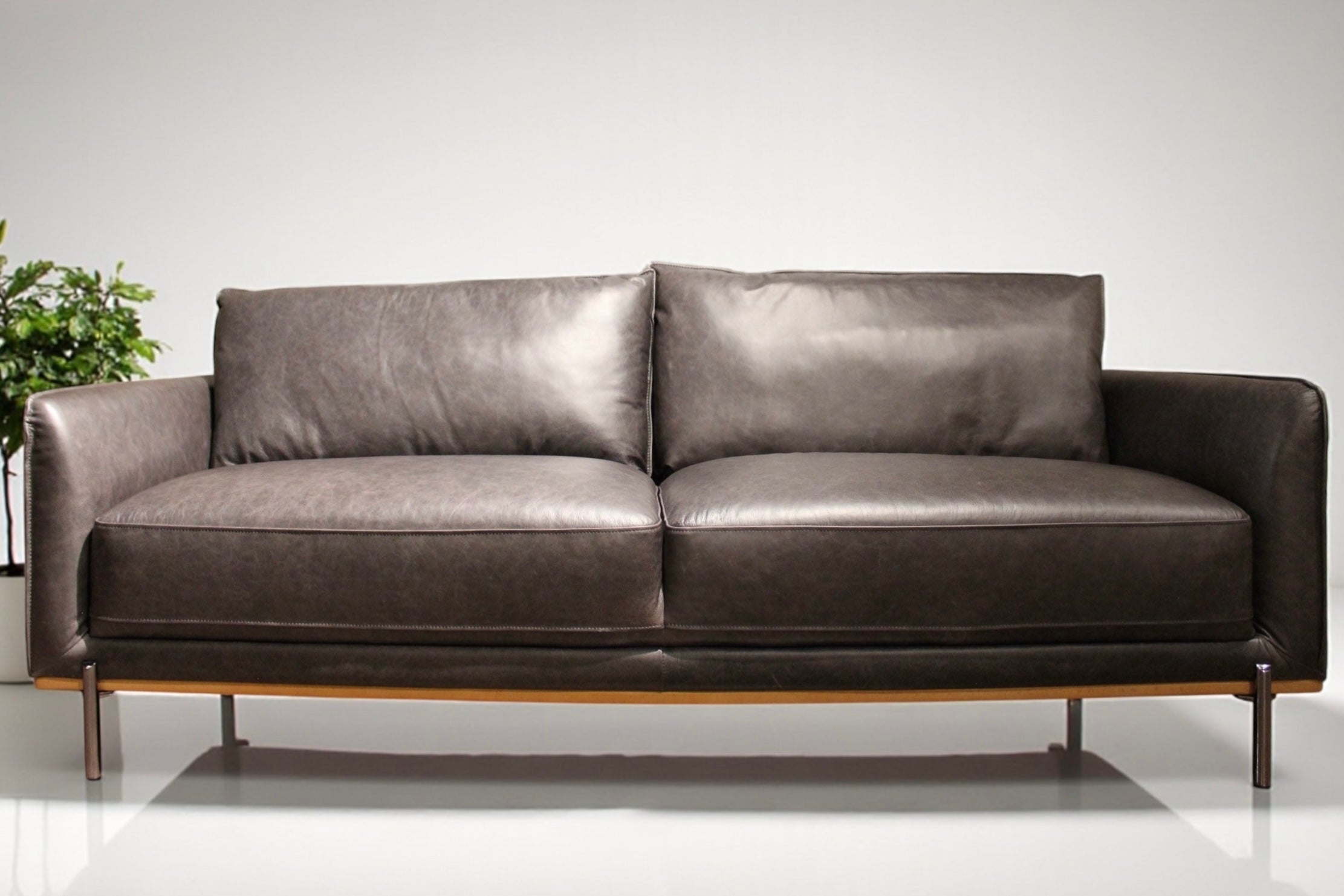 5607-3(2A) Charcoal Leather Sofa Burlington K Home Sofa – HLHF