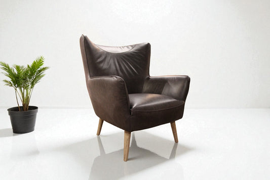 HLHF A996 Orb Leather Accent Chair - 3 Colours Accent Chairs, Living Furniture Store Burlington Ontario Near Me 