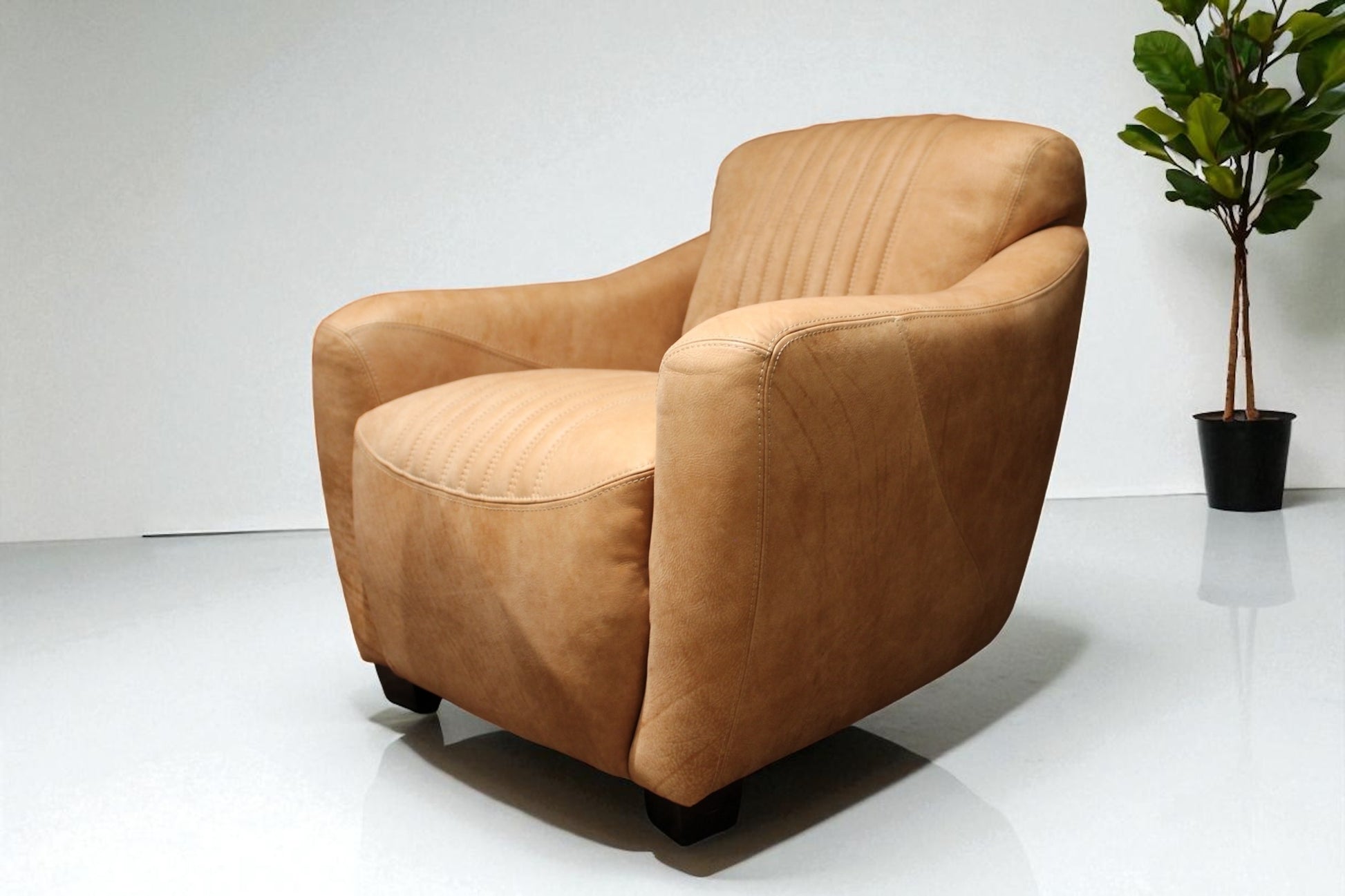 HLHF J365 Cigar Leather Club Chair Accent Chairs, Living Furniture Store Burlington Ontario Near Me 
