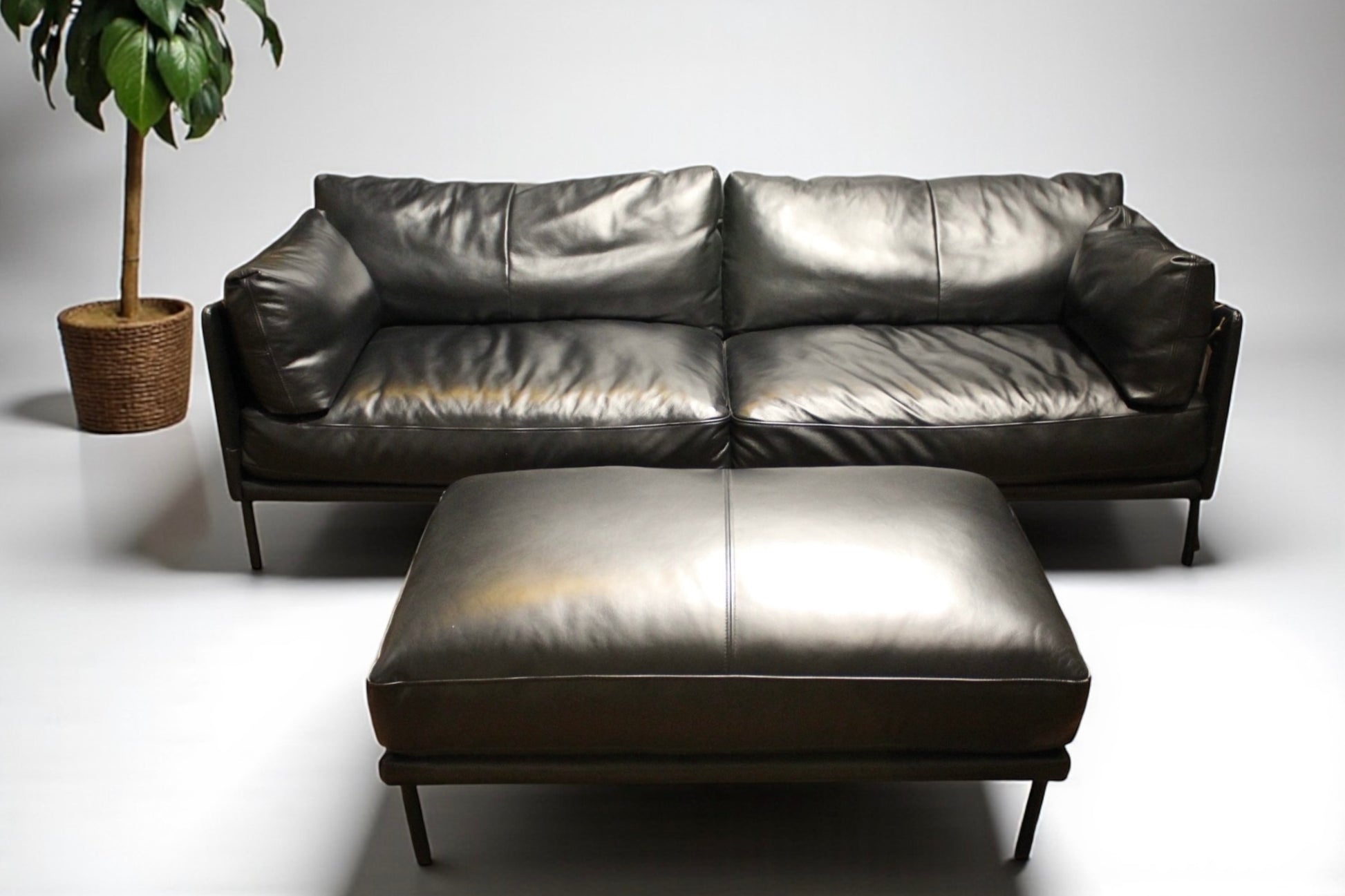 HLHF Novel Sofa and Ottoman - Black Living Furniture Store Burlington Ontario Near Me 