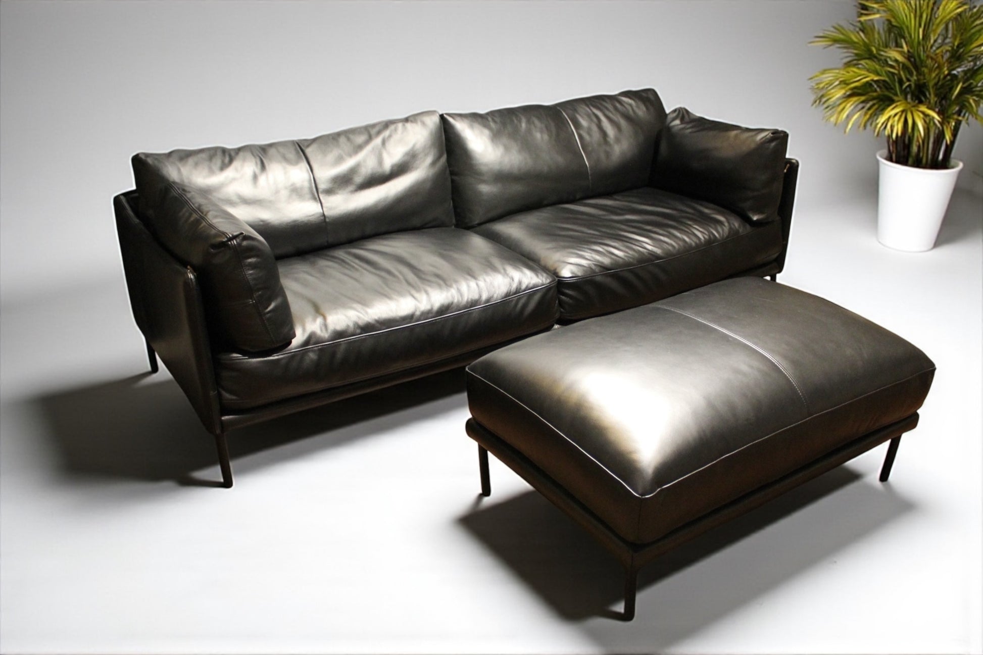 HLHF Novel Sofa and Ottoman - Black Living Furniture Store Burlington Ontario Near Me 