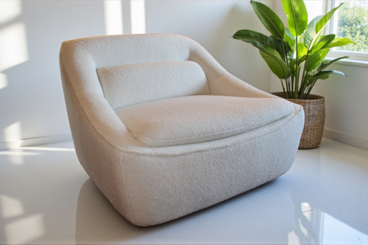 HLHF Amara Pearl Boucle Swivel Chair Accent Chairs, New Arrivals Furniture Store Burlington Ontario Near Me 